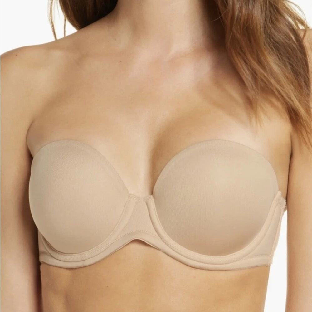 <<//Wacoal 854119 Red Carpet Full Figure Underwire Strapless Tan Bra – 42H